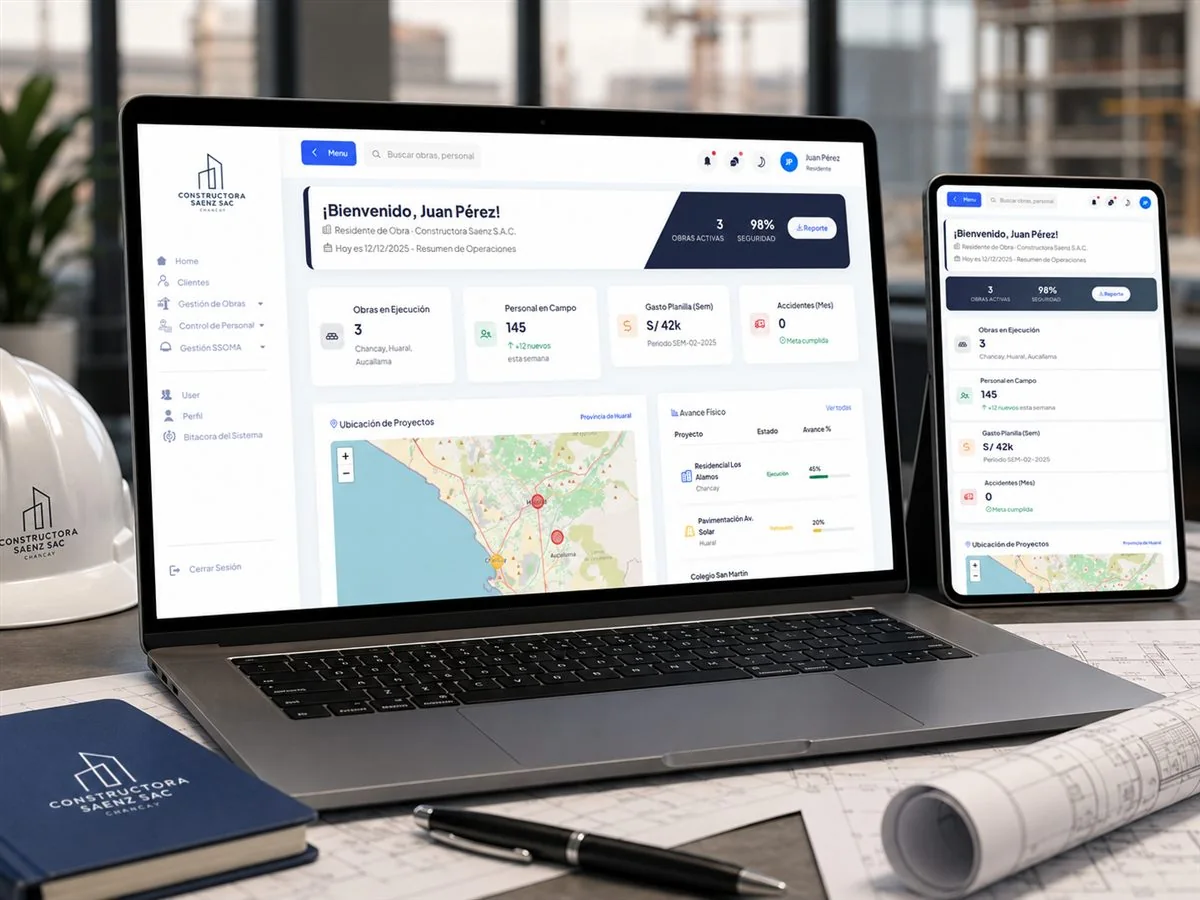 Sitio web de Constructora Saenz